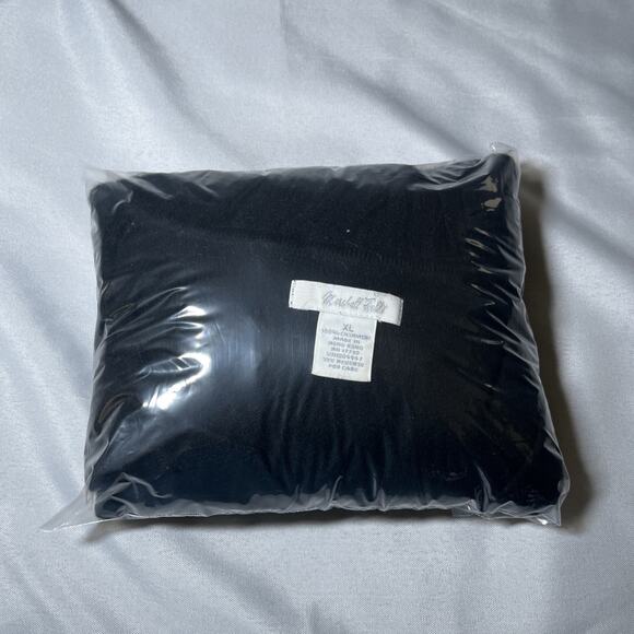 Marshall Fields Womens Cashmere Split Neck Sweater Size XL Black Ruffles *READ* - Picture 10 of 10